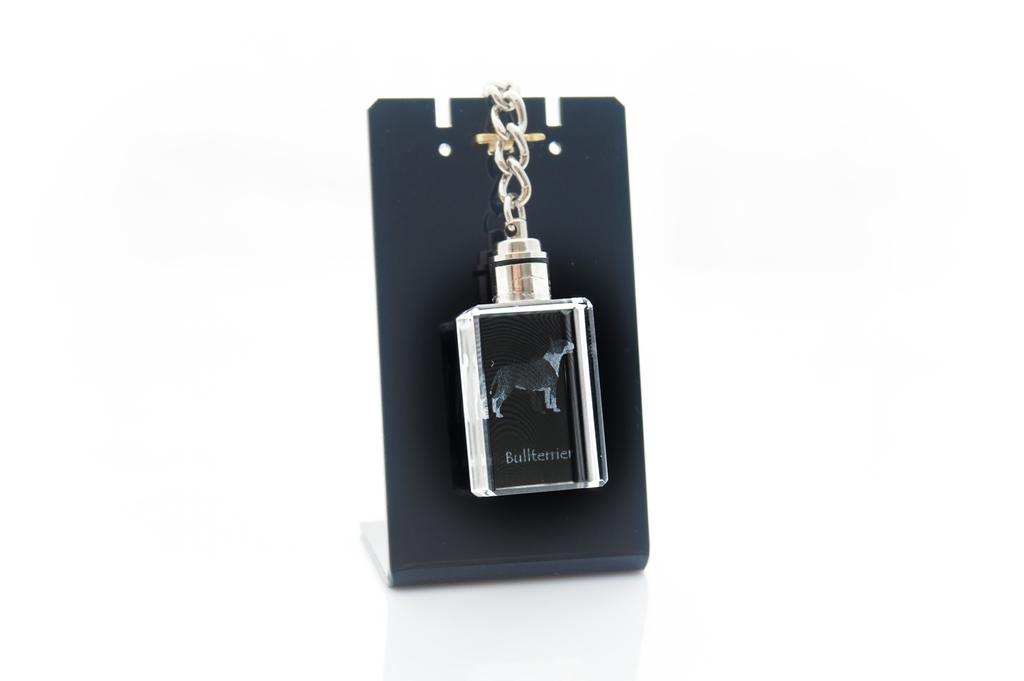 Bull Terrier, Bully - Crystal Key Ring with Dog Photo, Illuminated Key Ring, Unique Gift by Art-Dog Brand
