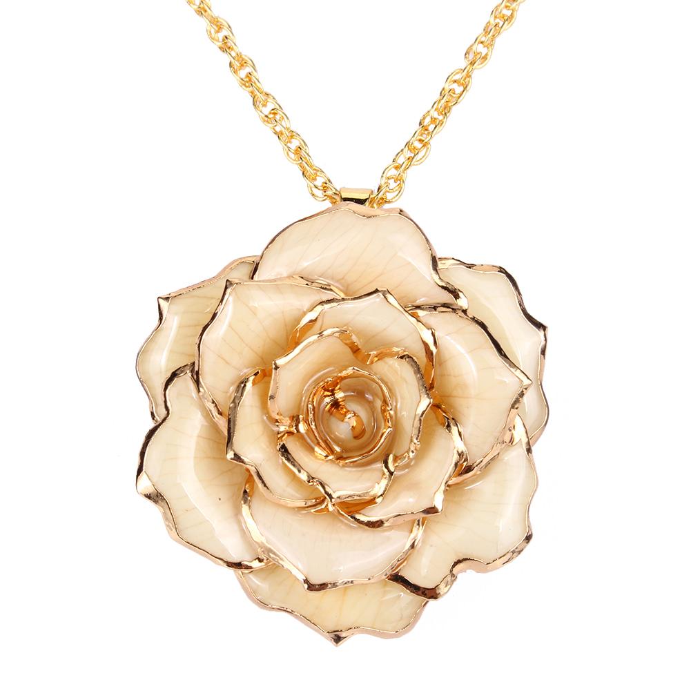 30mm Golden Necklace Chain with 24k Gold Dipped Pendant Gift For Women