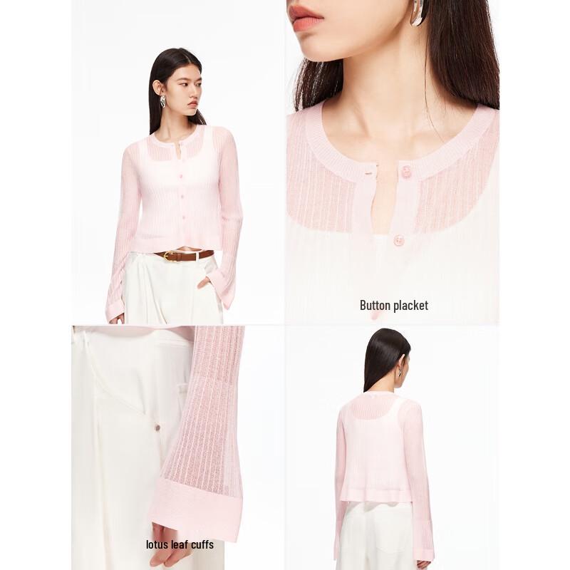 Veromoda Autumn Sheer Ruffle Sleeve Knit Top