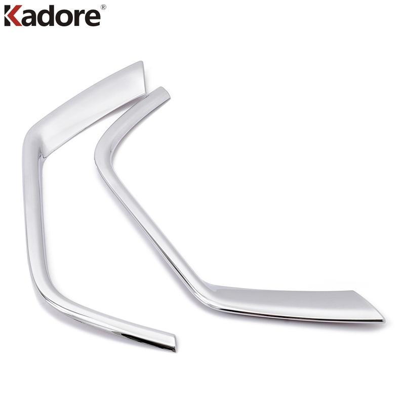 For Jeep Compass 2017 2018    Chrome Front Fog Light Lamp Cover Trim Foglight Eyebrow Eyelid Trims Car Accessories