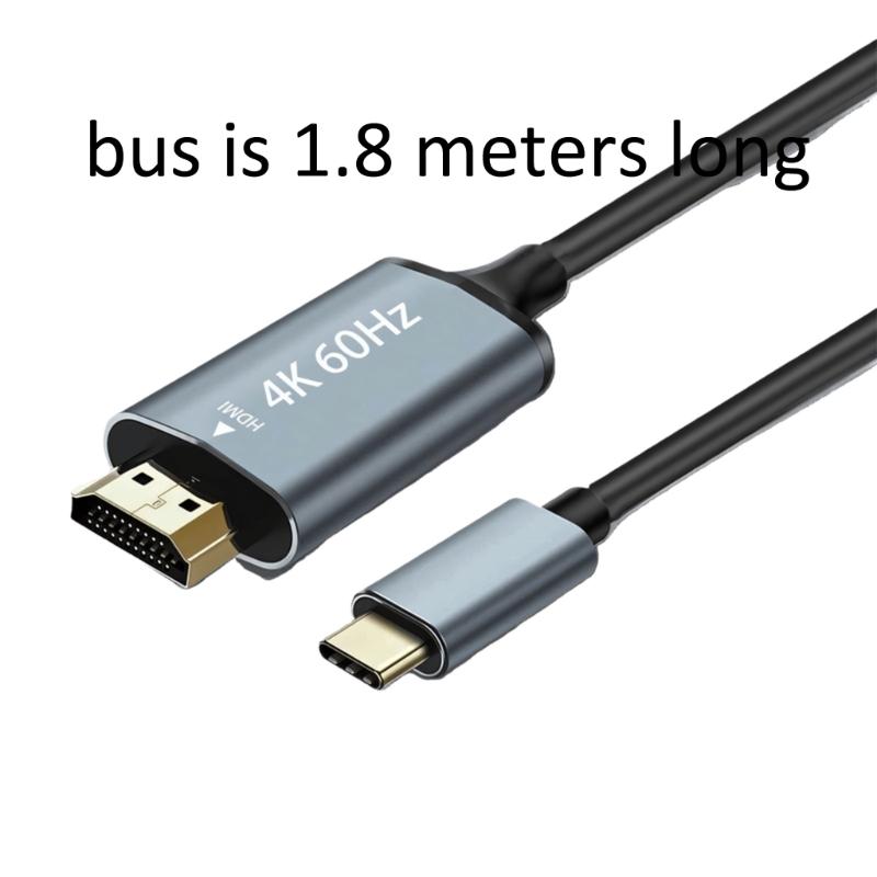 Type C To Display Cable 60Hz Video Sound Matching For Phone Laptop TV Screen Viewer With 5.9 Feet Length