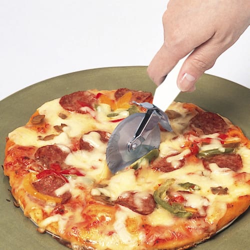 Kai KAI KITCHEN DH8045 Easy-Grip Pizza Cutter with Rotating Blade, Dishwasher Safe