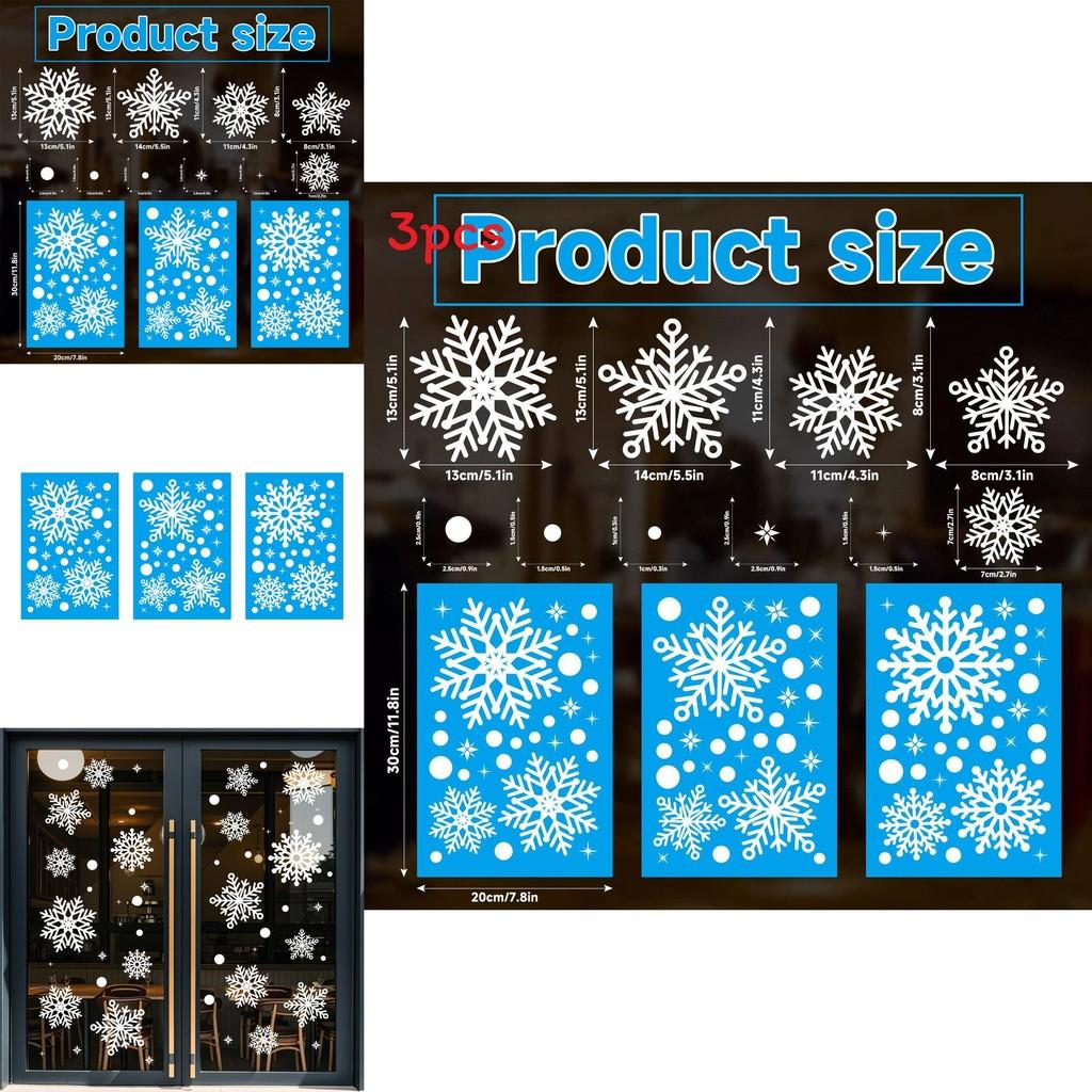 Julsnöflinga Statiska Klistermärken Fönsterdekaler PVC-material för Högtidsdekoration och Säsongsbetonad Fönsterkonst