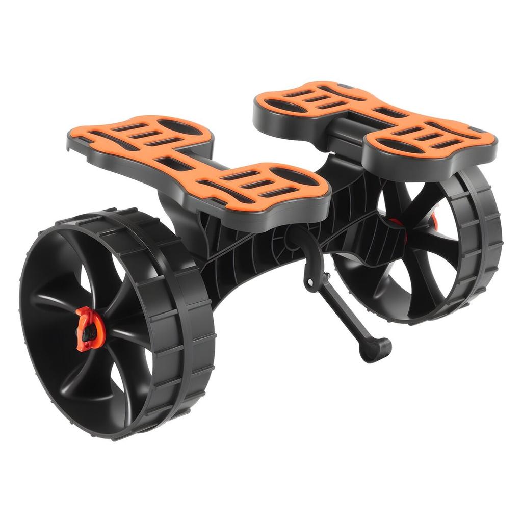 Kayak Cart, 136.1 Kg Load Capacity, Foldable Kayak Trolley with 25.4 Cm Solid Rubber Tires & 1 Ratchet Strap, Paddle Board Trolley for Carrying