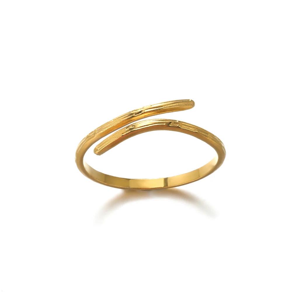 European & American Serpentine Curve Geometric Open Ring - Non-fading Fashion Design