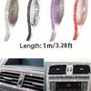 Sparkling 1-Meter Self-Adhesive Rhinestone Strip for Car Interior Party & Wedding Decor - PVC Crystal Bling Trim for Vehicle Dashboard
