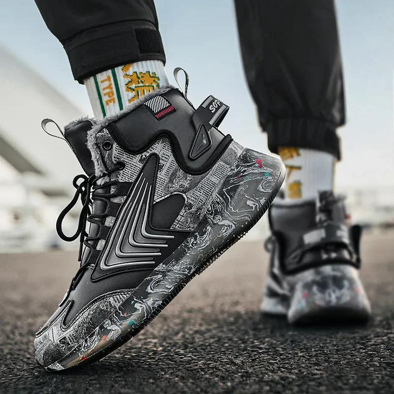 Men Boots 2024 New Winter Slippers Warm Men Shoes Waterproof Non-Slip Plush Sneakers Male Tenis Shoes Boots Men Sneakers Winter