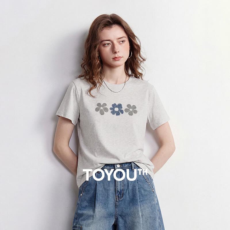 

Chuyu Women s Flower Embroidered Cotton T-shirt S