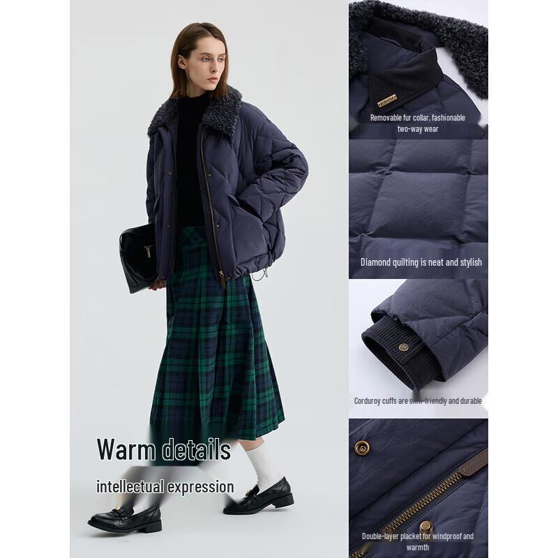 Bingjie Women's Retro Fashion 95% Down Short Jacket