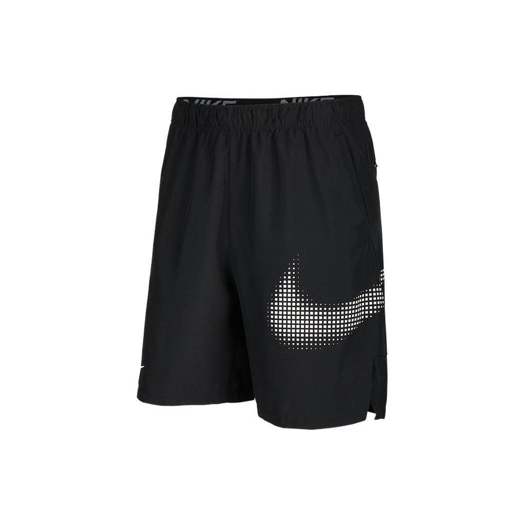 Nike Dri-Fit Logo Tisk Mid Rise Elastické šortky v pase Muži Boty Černá DX6306-010