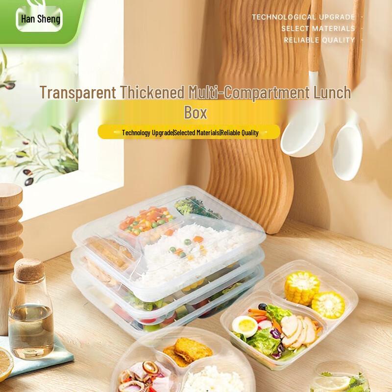 HANSHENG 4-Compartment Microwaveable Meal Prep Containers (150 Sets)