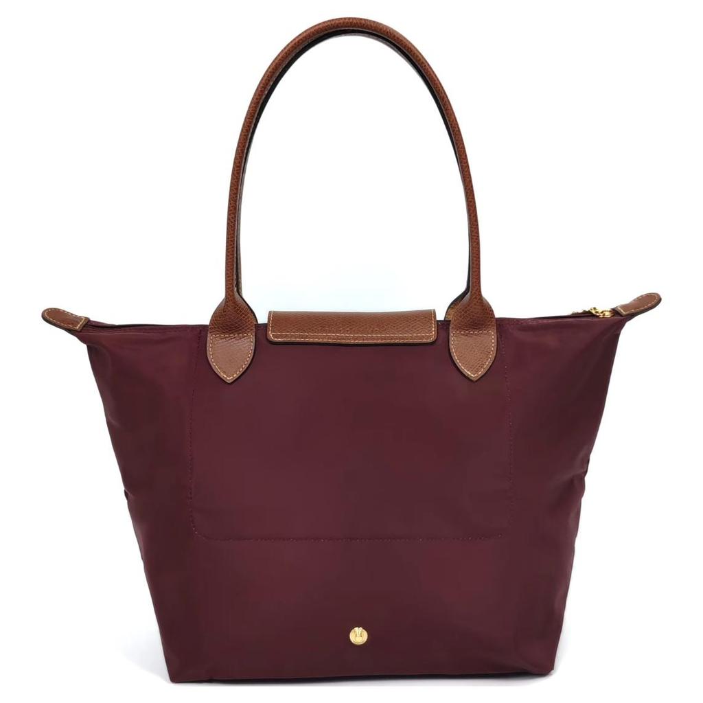 Longchamp Le Pliage Logo Snap Closure Recycled Polyamide Canvas Shoulder Bag Medium Women Shoulder Bag Burgundy 2605089P87