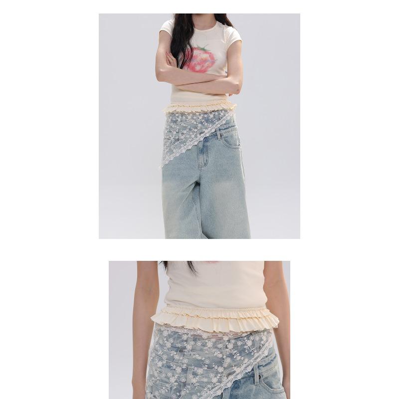 Women S White Lace Tie Triangle Scarf For Jeans Decoration