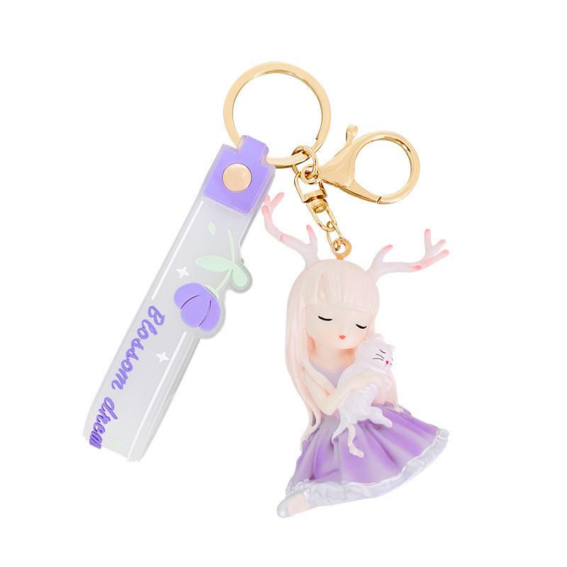 Entzückender Hirsch Schlüsselanhänger Pvc-Material Kreatives Autoschlüssel-Accessoire für Frauen und Mädchen