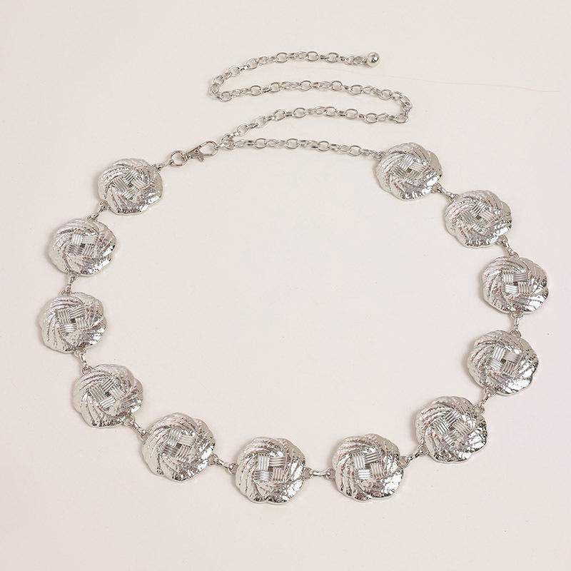 Ancient Gold Smearing Western Ins Style Metal Women's Waist Chain Retro Carving