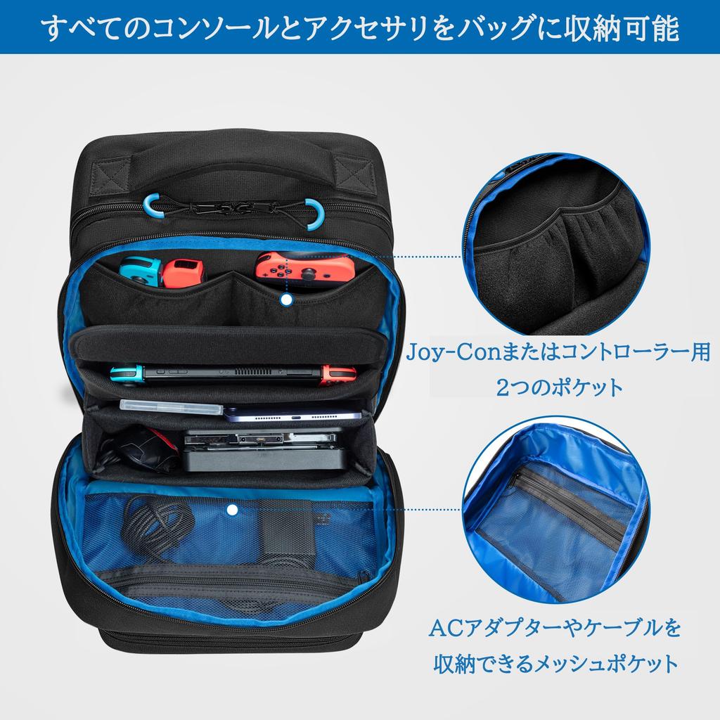 Trunab Switch Case, Storage Bag for Nintendo Switch/Lite/OLED (OLED Model), Holds 24 Game Cards, Stream Deck Case, Switch Backpack