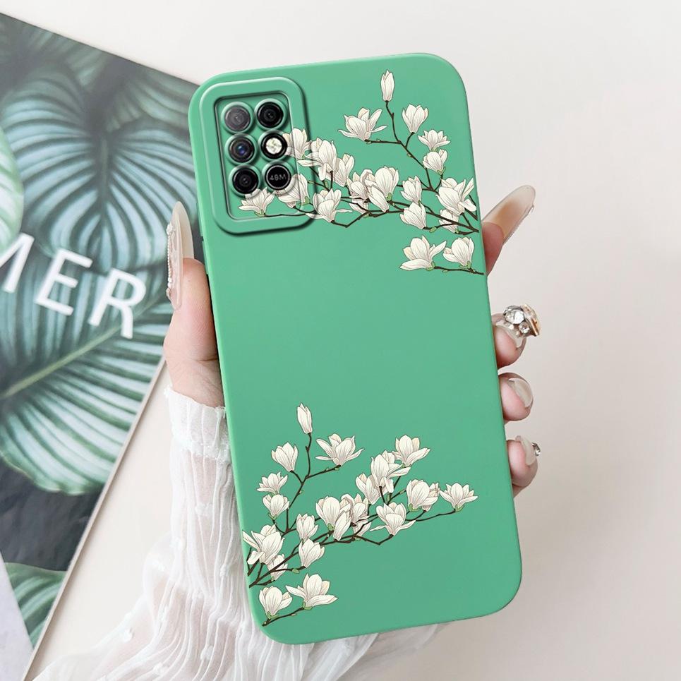 For Infinix Note 8i Note8 Back Cover On Infinix X6383 A692 Coque Funda Flower Butterfly Women Fashion Phone Case Liquid Silicone