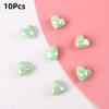 10Pcs Heart Shape Acrylic Loose Spacer Beads For Diy Jewelry Making Bracelet Necklace Keychains Accessories