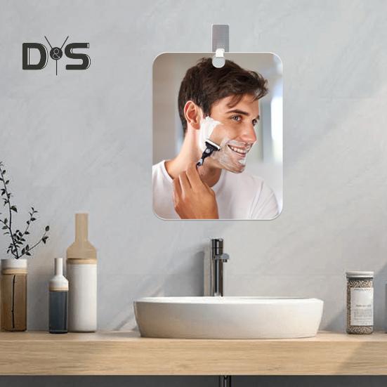 2 шт. акриловое незапотевающее зеркало для душа, портативное дорожное противотуманное зеркало для бритья и макияжа, небьющееся безрамное настенное зеркало для ванной комнаты