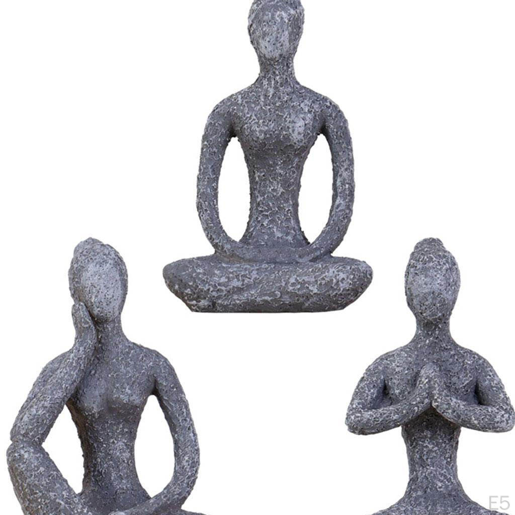 Decor, Yoga Pose Statue Home Decoration, Figurine for Spiritual Room 3pcs Gift