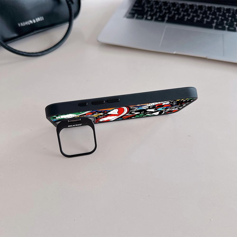 Trendy shoe patterns Acrylic hard shell For iPhone 17pro 15 Pro Max 11 12 13pro Multi functional lens phone holder phone case