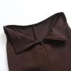 Spicy Girl Autumn 2023 Merlot Knit Slit Culottes: Women's Slimming Fake Two-Piece Elastic Micro Flare Pants