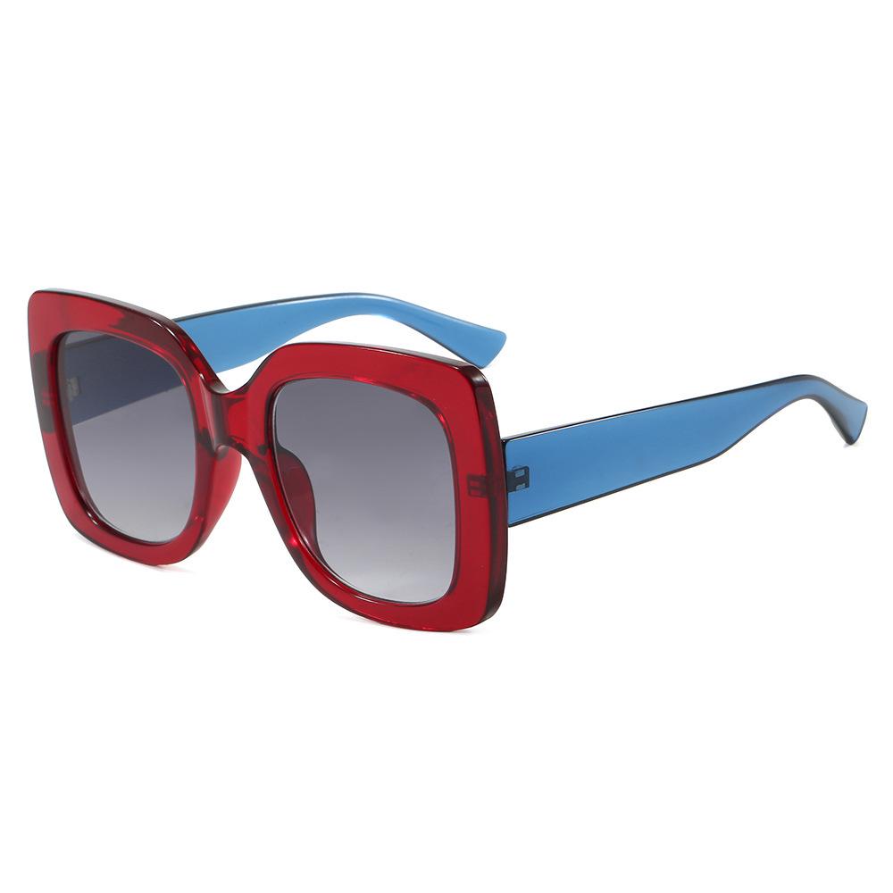 Chic Color-Block Sunglasses: Trendy, Large Frame, UV Protection, and Flattering for All Faces.