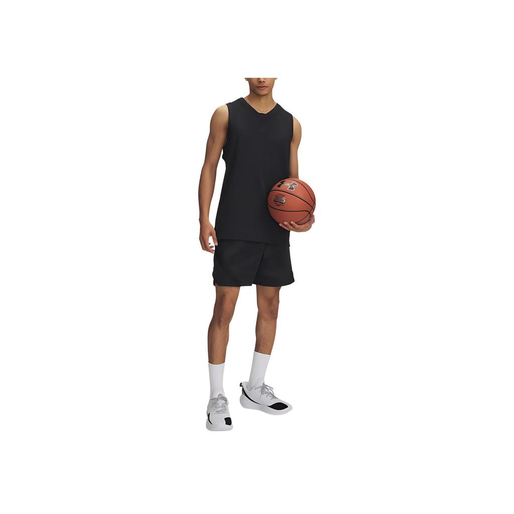 Under Armour Curry Series Elastic Waistband Drawstring Solid Color Sports Shorts Men Shorts Black 1390345-001
