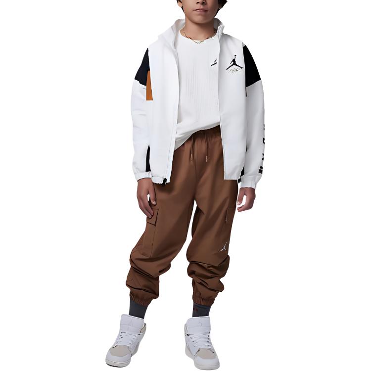 Nike Solid Color Simple Double Pocket Cargo Pants Kids bottoms Dark-Brown HQ7106-258