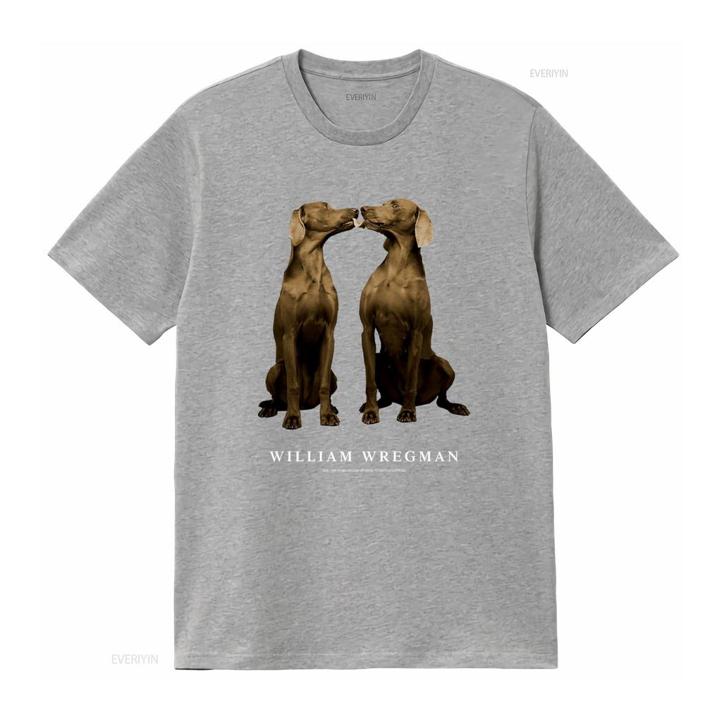 William Wegunisex 1993 T-shirt Weimaraner Hond Print Stijlvol Zwart Voor Liefhebbers Vintage Unisex Top Voor Dagelijks Gebruik Zacht