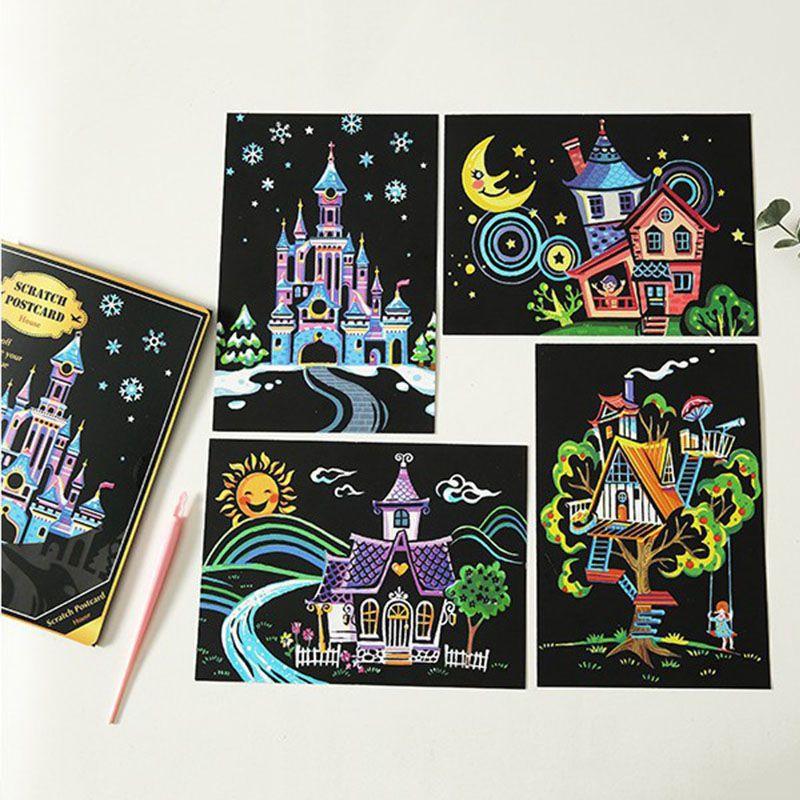 Colorful Scratch Art Paper Magic Painting Paper Featuring Premium Quality Cardboard