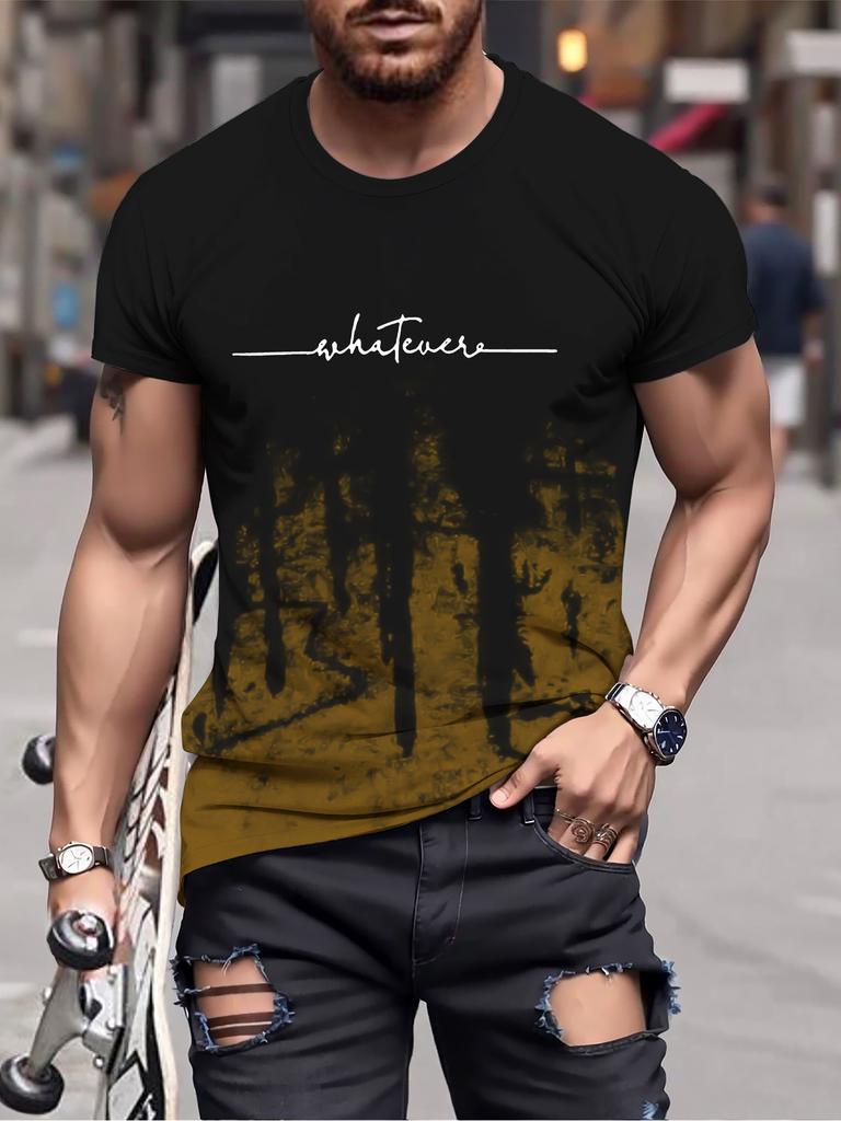 Jakýkoli potisk Tričko Gradient Crew Neck Pro muže Trendy Ležérní Top Pánské Tričko Letní výlet Vintage oblečení 90. let