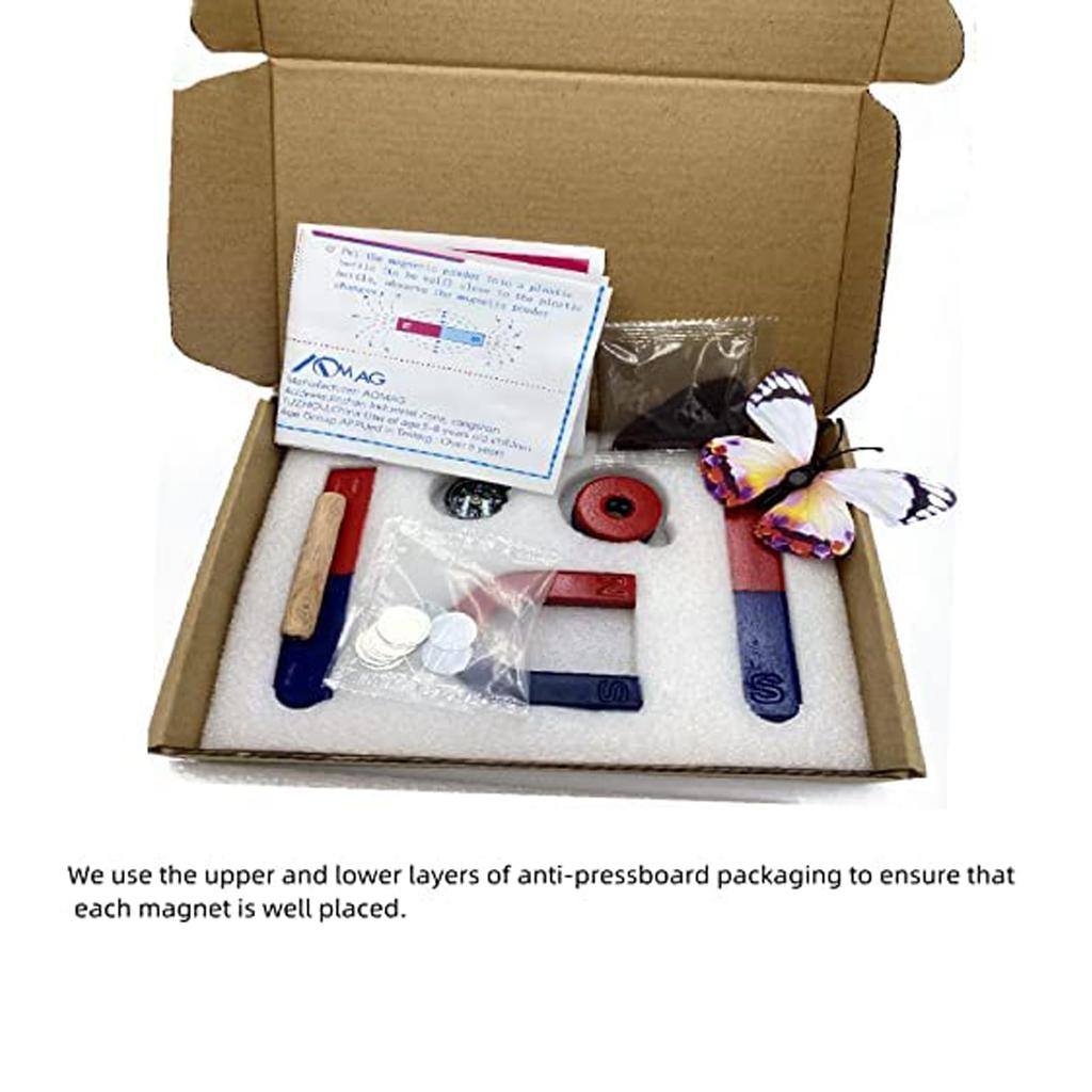 Magnet Experimentierkasten für Grundschul-Naturwissenschaftsexperiment magnetisches Naturwissenschaftsexperiment Eisensand Spielzeugstab für Grundschule Magnet Lernspielzeug