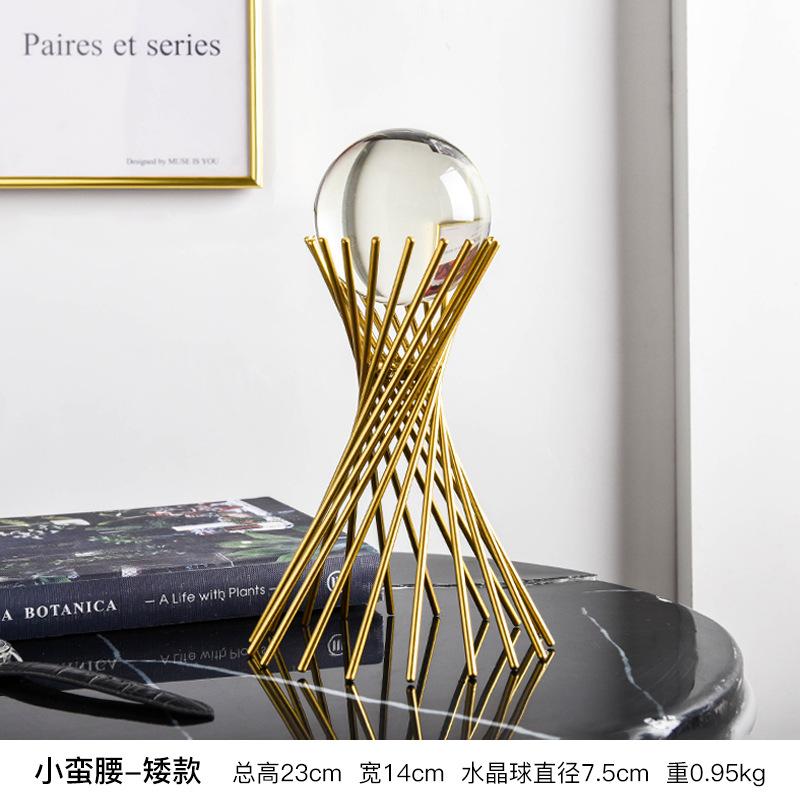 Modern Minimalist Geometric Crystal Ball Decor Iron Art Luxury Living Room Entryway TV Cabinet Home Decor