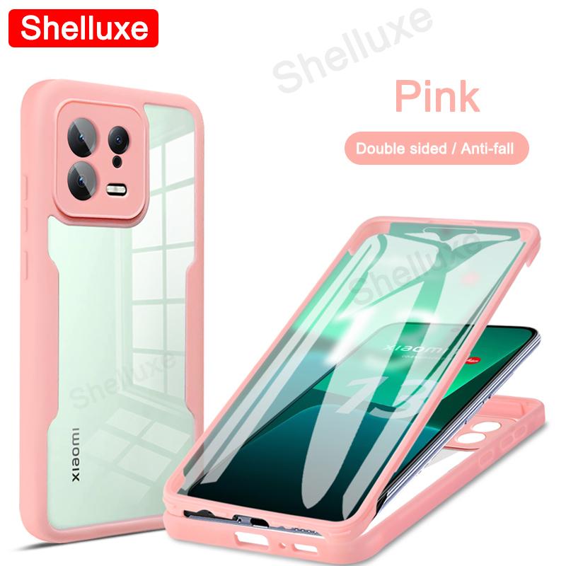 För Xiaomi13 360 Heltäckande Fram+Baksida Genomskinligt Skal Shelluxe För Xiaomi Mi 13 Lite 13T Xiaomi13T Pro Silikon Dubbelsidigt Skydd