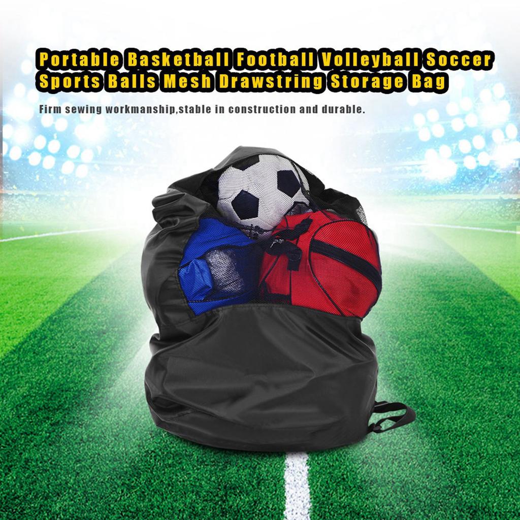 Portable Basket  Foot  Volley  Soccer Sports  s Mesh Drawstring Storage Bag