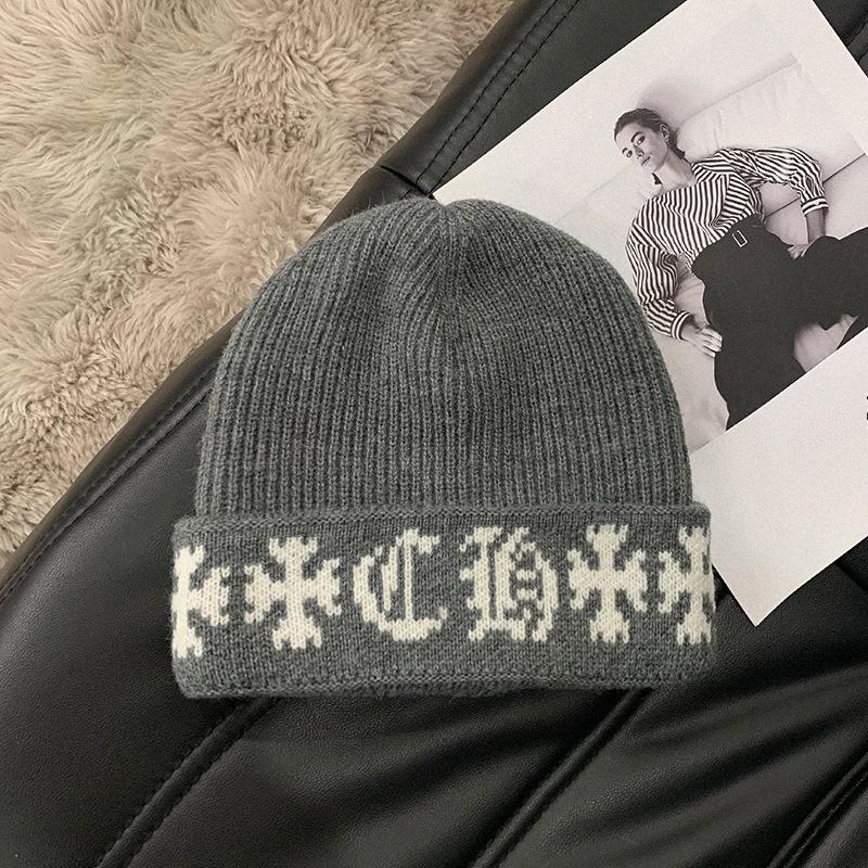 

Осень и Зима Двухслойная Утепленная Теплая Защищающая Уши Вязаная Шерстяная Шапка для Женщин, Подчеркивающая Лицо, Маленькая Шапка с Помпоном, Шапка-Пуловер, Повязка на Голову, Холодная Шапка M（56-58cm）