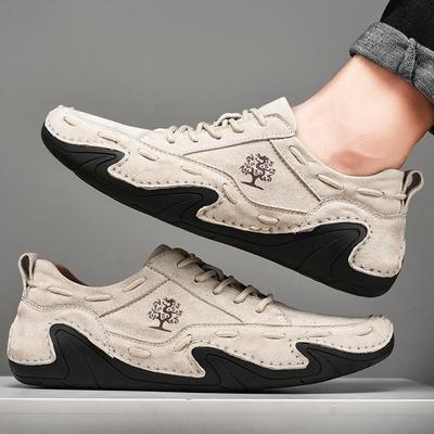 Lente en Herfst Nieuwe Heren Plus Size Trend Heren Casual Schoenen Leren Schoenen Leer Alles-Match Rijschoenen