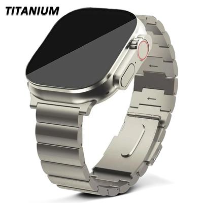 Titanium Men Strap For Apple Watch Ultra 3 2 49mm Series 11 10 46mm 9 8 7 45mm Business Metal Band For iWatch 6 SE 44mm Bracelet