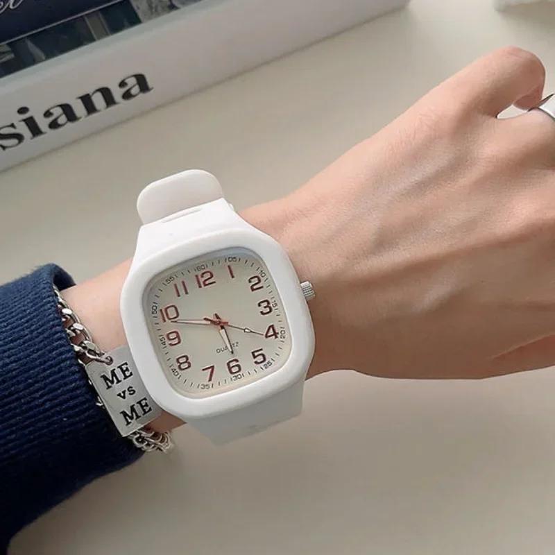 Square Quartz Watches for Men and Women Ins Style Simple Waterproof Sports Watch Leisure Fashion Student Couple Watch