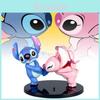 Entzückende Anime Stitch Angel Paar Figuren Pvc Modelle Perfekt für Autodekoration