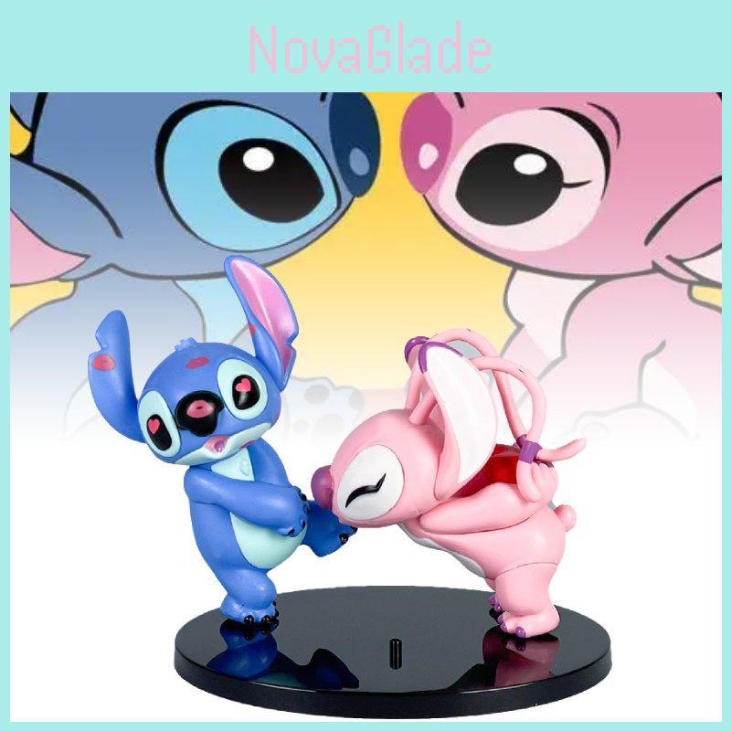 Entzückende Anime Stitch Angel Paar Figuren Pvc Modelle Perfekt für Autodekoration