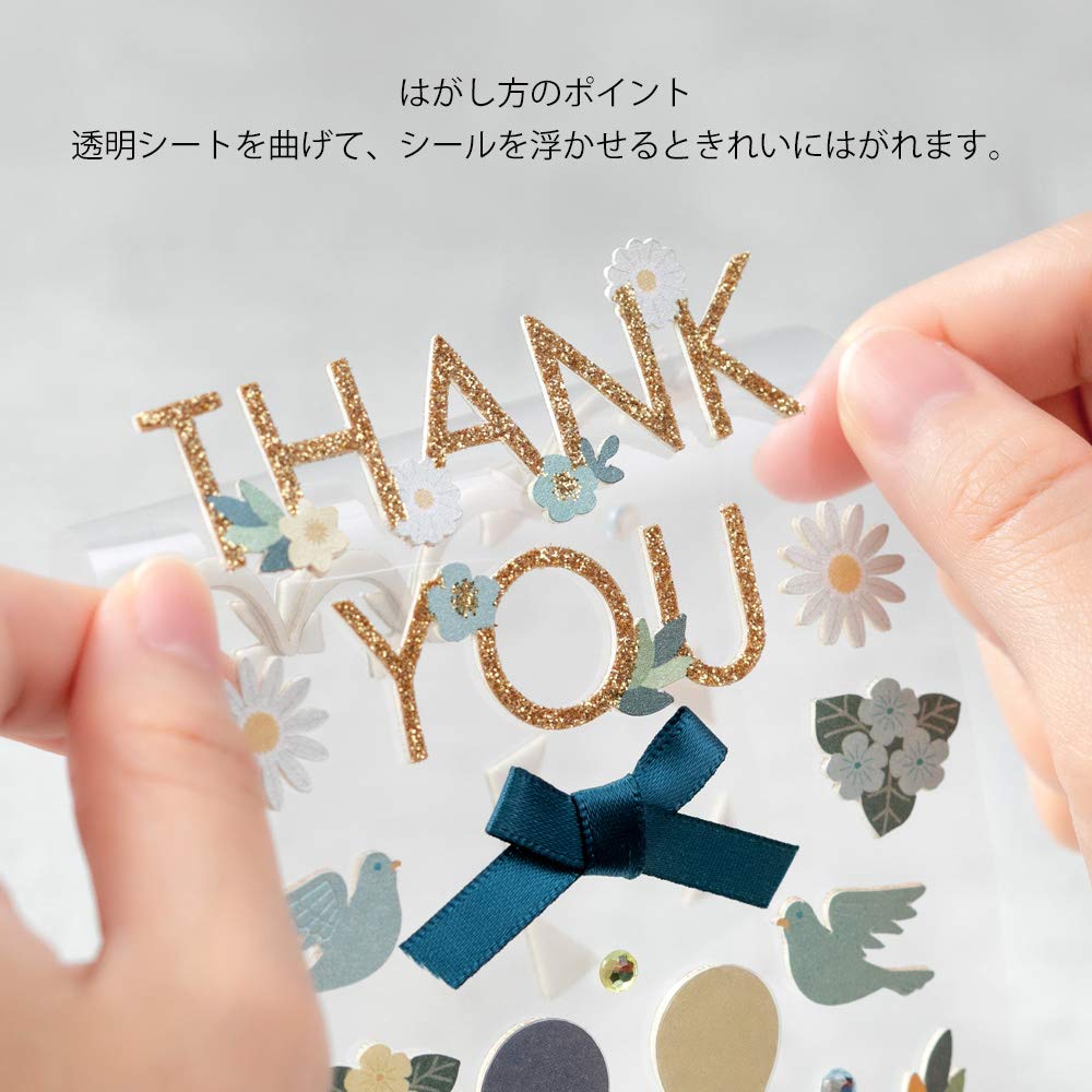 MIDORI Sticker 2516 PCM Title Thank You Ribbon Pattern 82516006