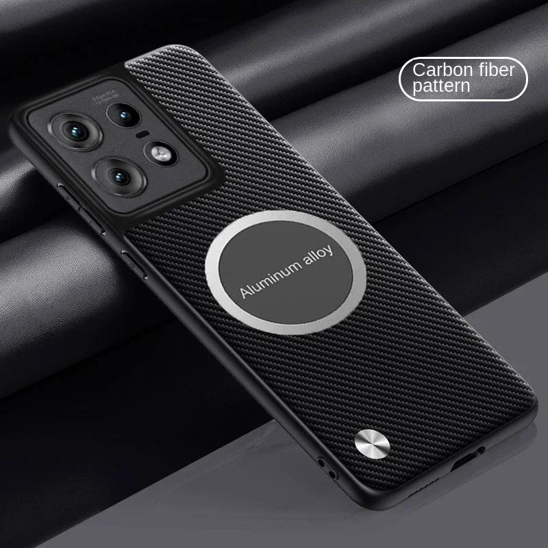 

Carbon Fiber Car Magnetic Leather Case for Moto Signature Edge 70 60 50 Pro Fusion Ultra 40 Neo 30 G100 G06 G85/55 Protect Cover Motorola Edge 70 pro небо синє кольору
