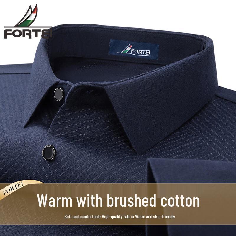 Men s Brushed Wool Blend Business Stretch Long-Sleeve Shirt L 50