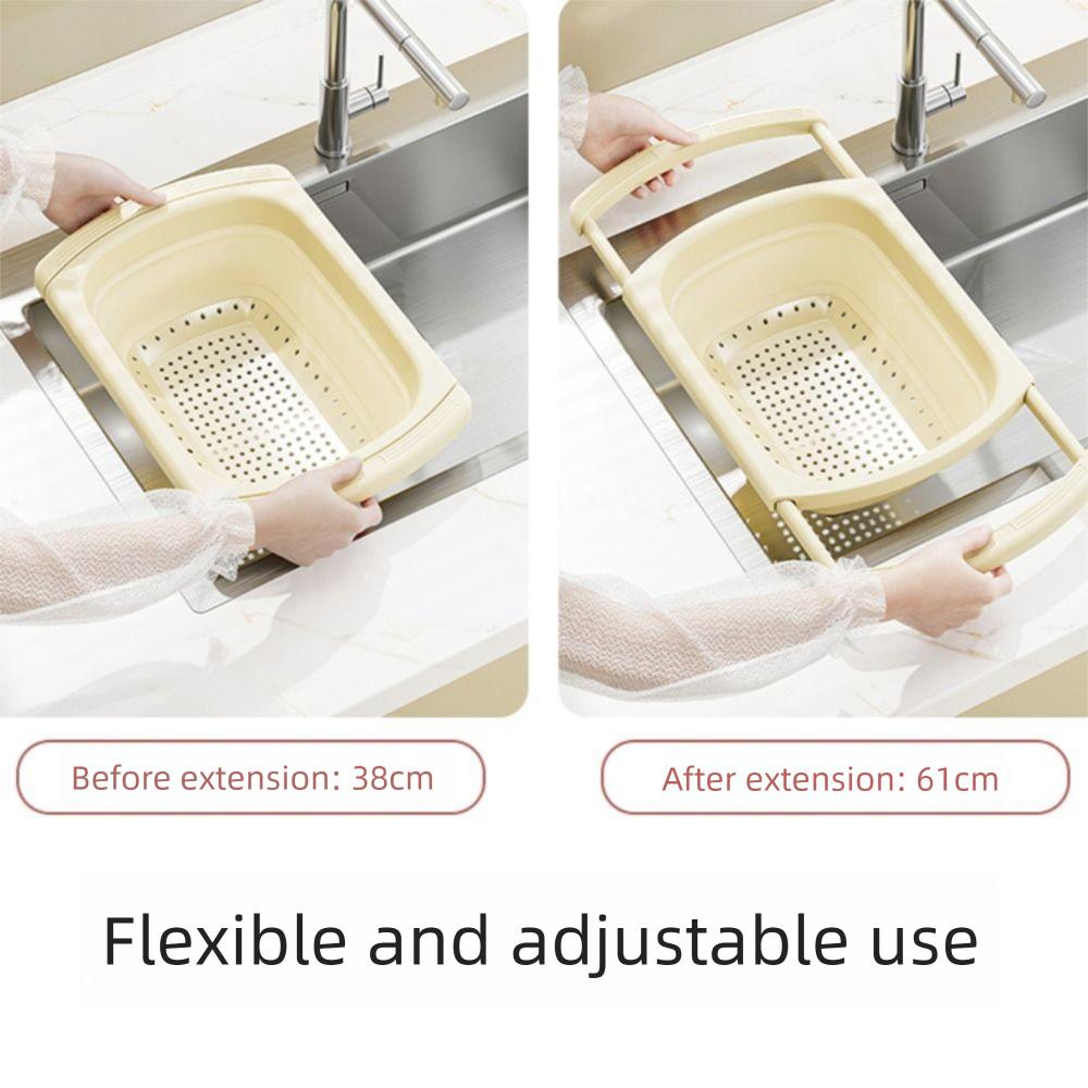 Large Capacity Sink Strainer Basket Foldable Bottom Collapsible Colander  Tableware