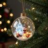 Lighted Christmas Ornaments Glowing Ball Ornaments, Light-Up with Mini Holiday Scene, Acrylic Clear Unique Souvenirs Tree Hanging Decor Warm LED Light