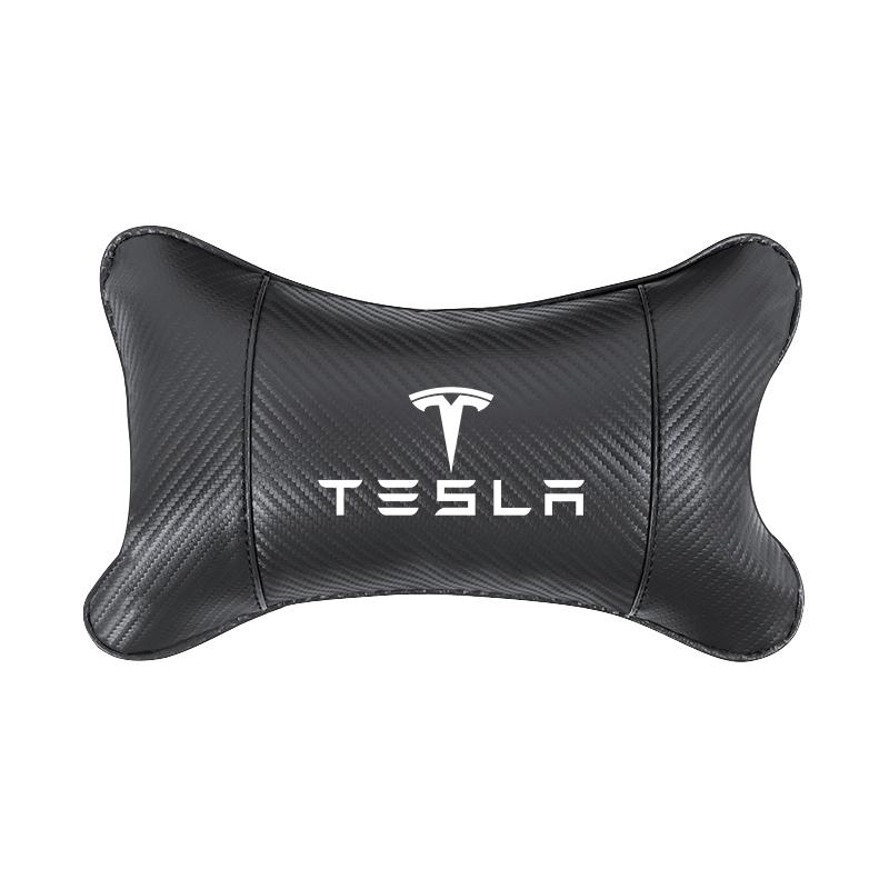 

Car Seat Headrest Carbon Leather Pillow Neck Cushioning For Tesla Model-Y Model-3 Model-X Model-S Cybertruck Roadster SpaceX