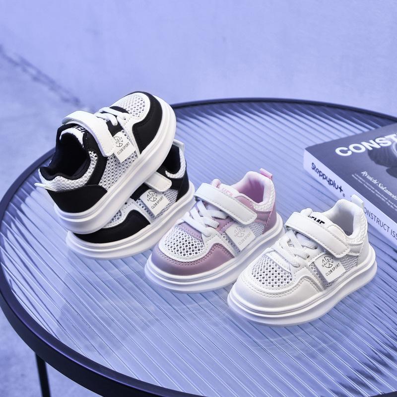 Kids Summer Breathable Mesh White Shoes Boys Girls Hollow Out Casual Sneakers Lightweight Comfortable Walking Shoes