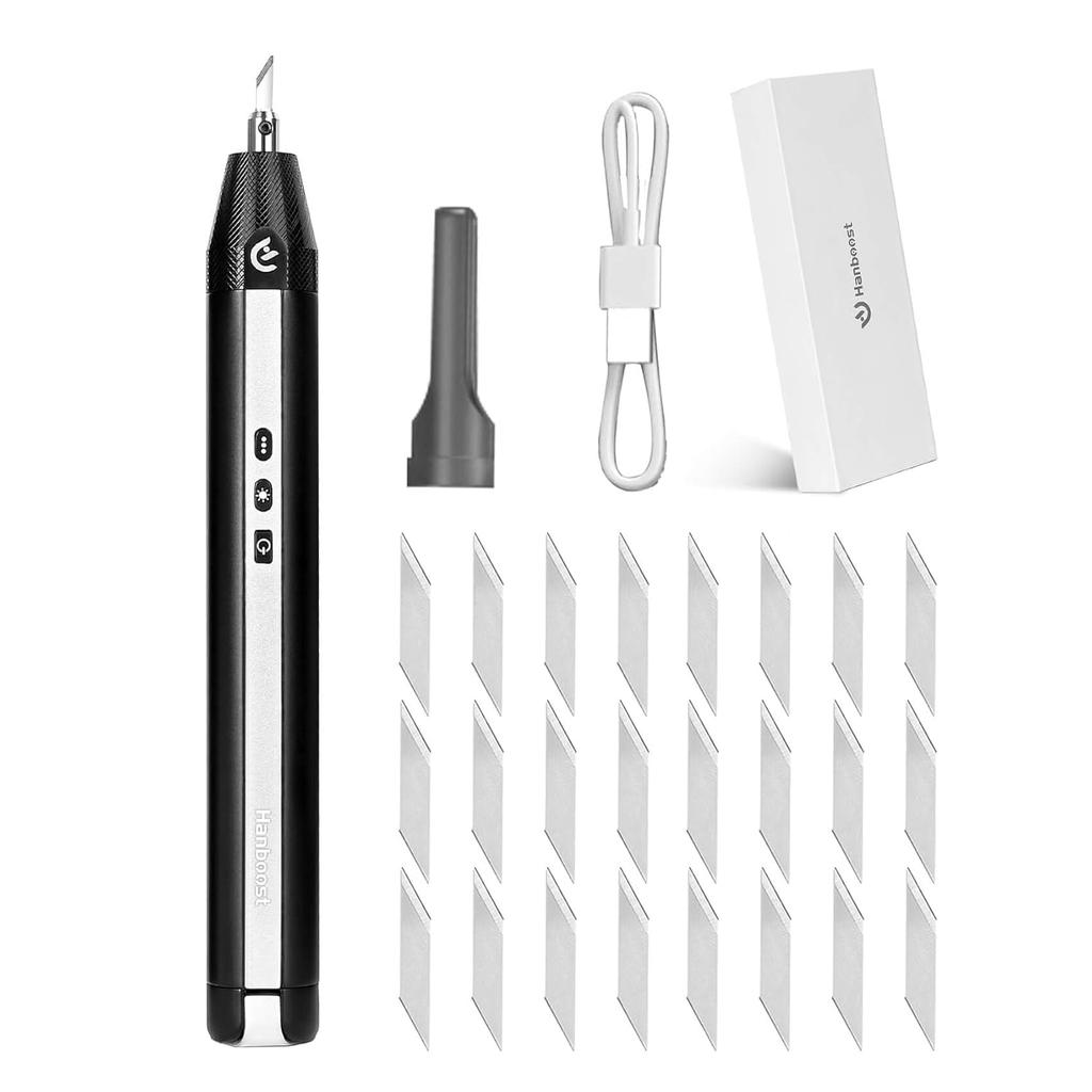 Handheld Ultrasonic Cutting Cordless Ultrasonic Knife with Vibration and LED Light for 3D and More Machine, 40,000Hz Printing, PVC, Leather, Plastic,